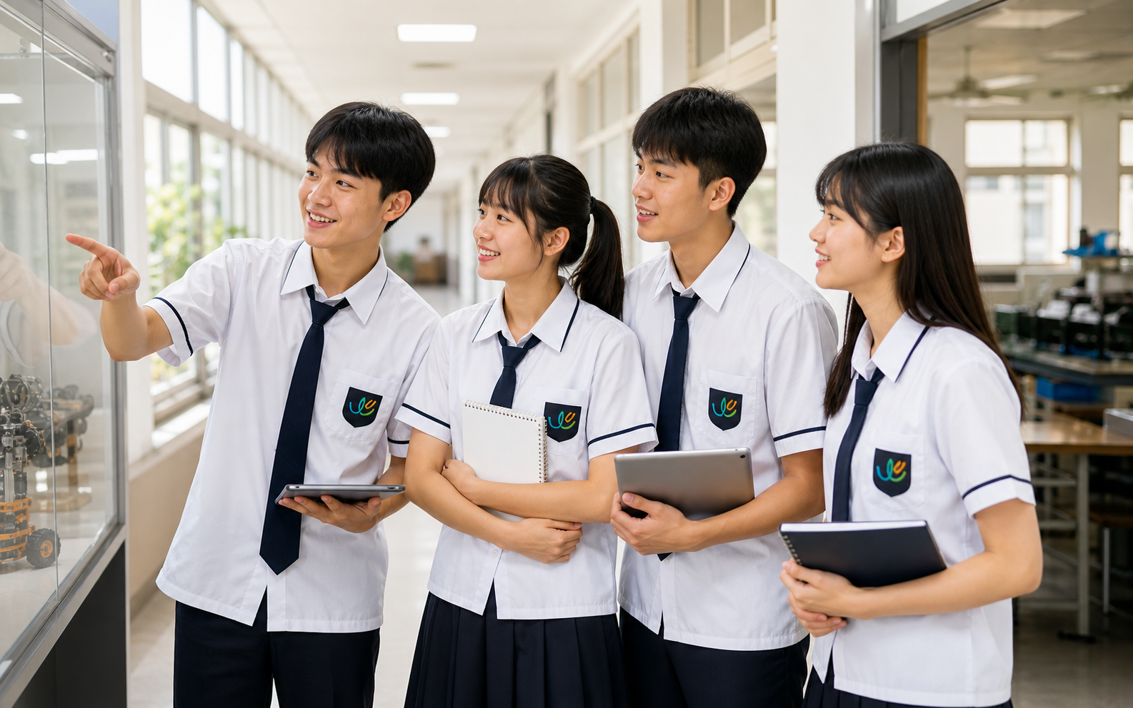 萬能工商學生在校園學習空間討論課程方向